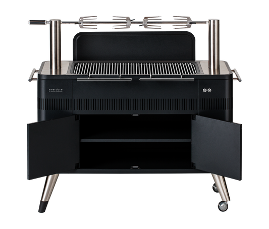 Everdure HUB I 54-Inch Charcoal Grill W/ Rotisserie & Electronic Ignition - HBCE2BBUS