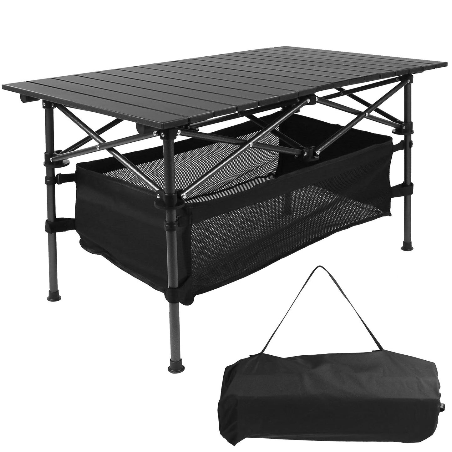 1Pc Folding Camping Table Portable Aluminum Roll-Up Picnic BBQ Desk With Carrying Bag Heavy Duty Outdoor Beach Backyard