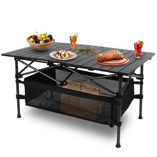 1Pc Folding Camping Table Portable Aluminum Roll-Up Picnic BBQ Desk With Carrying Bag Heavy Duty Outdoor Beach Backyard