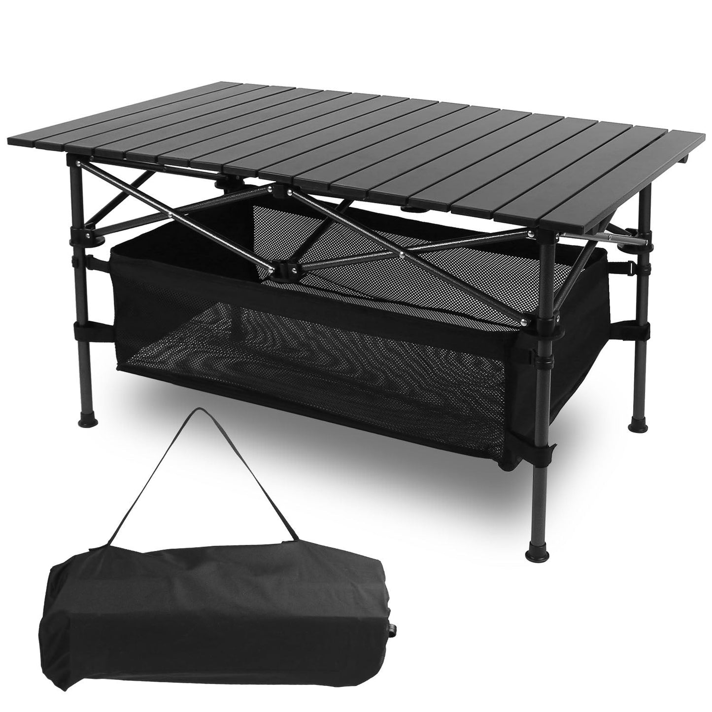 1Pc Folding Camping Table Portable Aluminum Roll-Up Picnic BBQ Desk With Carrying Bag Heavy Duty Outdoor Beach Backyard