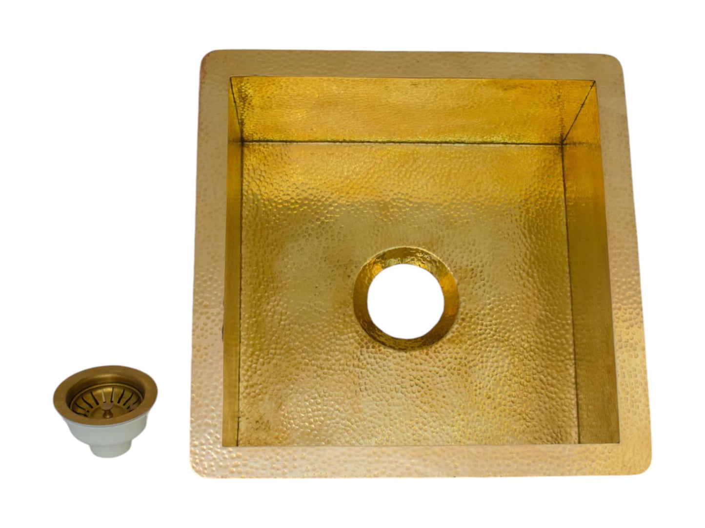 Solid Unlacquered Brass Undermount Hammered Sink – Kitchen Bar Sink, Island Sink, Outdoor Sink