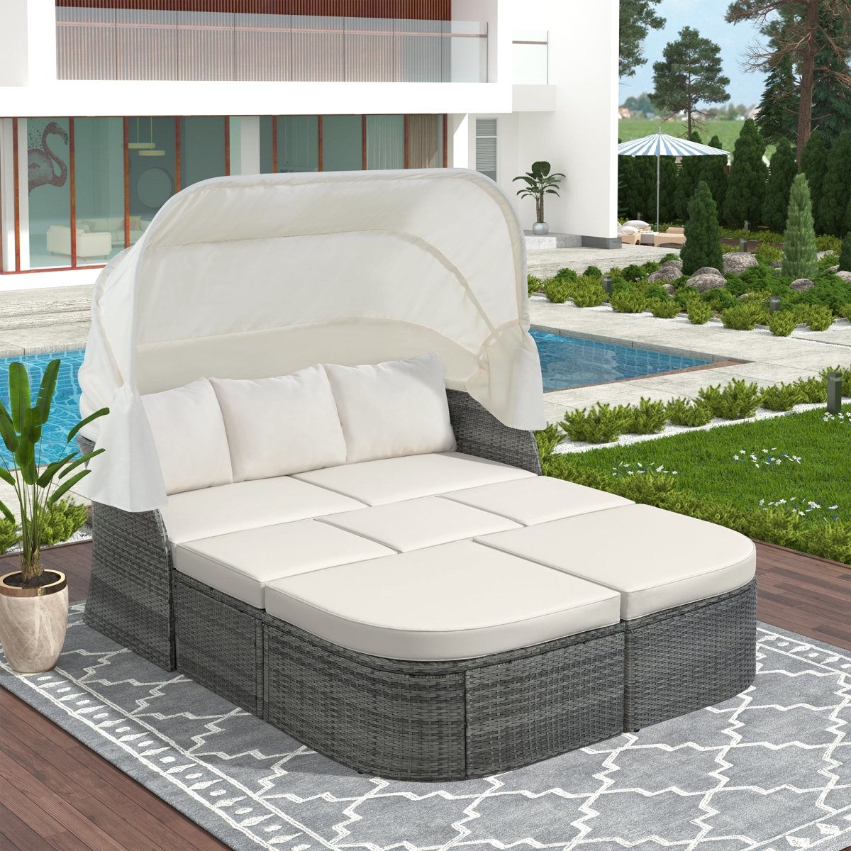 U_STYLE Outdoor Patio Wicker Furniture Set