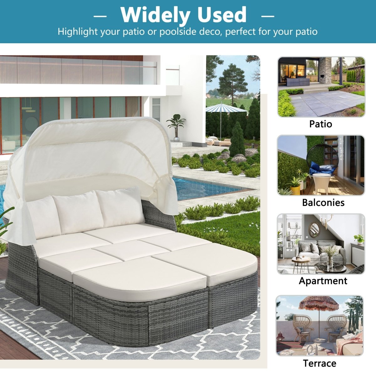 U_STYLE Outdoor Patio Wicker Furniture Set